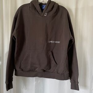 Lonely Ghost Dark Brown Hoodie Size Medium